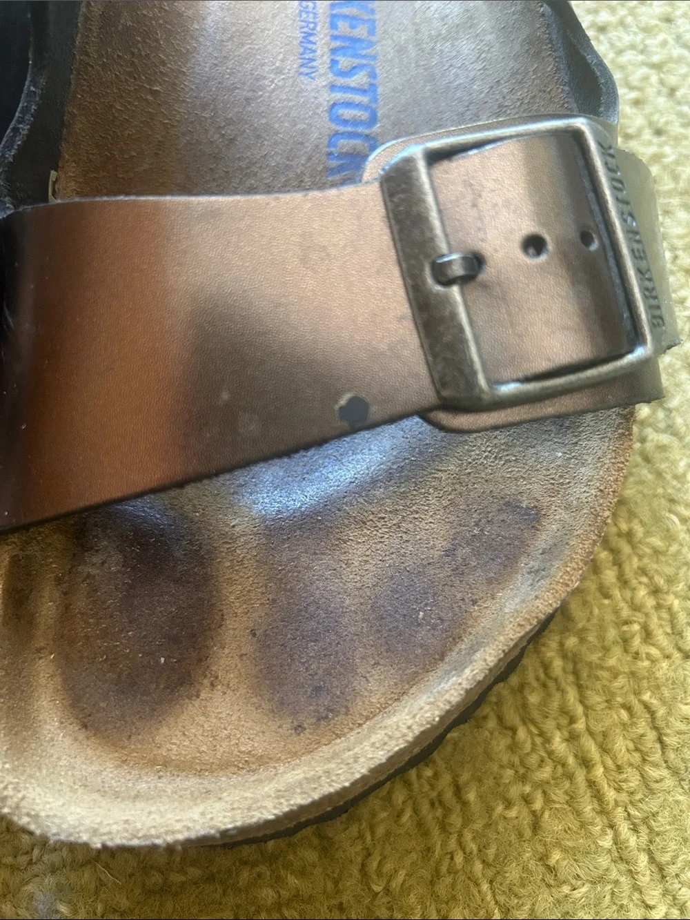 Birkenstock Arizona Metallic Silver Two-Strap Sandals